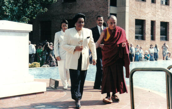 image of His Holiness the Dalai Llama Visits The King Center with Mrs. King